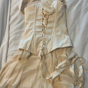 Elegant Cream Corset Dress